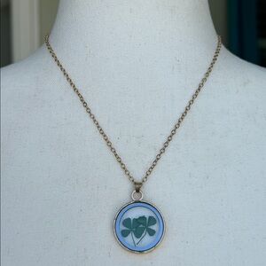 Vintage Plunder Four-Leaf Clover Pendant Necklace